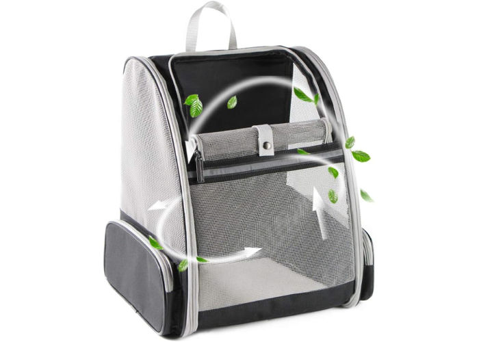 machine Texsens Innovative Traveler Bubble Backpack Haustiertragetasche für Katzen und Hunde (Schwarz)